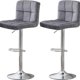Velvet Bar Stools Set of 2, Modern Square Swivel Armless Counter Stools with Back Height Adjustable Tall Kitchen Stools for Bar Bistro Dining Room Kitchen, Dark Gray