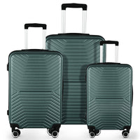 Luggage Sets with Expandable ABS Hardshell, 3pcs Clearance Luggage Hardside, Lightweight Durable, Suitcase Sets, Spinner Wheels Suitcase with TSA Lock 20in/24in/28in, Dark Green
