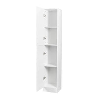 74.8'' Tall Kitchen Pantry Cabinet, Floor Freestanding Storage Cabinet with Inadjustable Shelves and Two Doors, Narrow Tall Cupboard for Dining Room, Living Room, Bedroom, Entryway, White