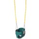 High Back Full Bucket Toddler Swing Seat with Finger Grip, Premium Plastic Coated Chains and Carabiners for Easy Install - Green