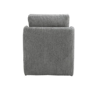 Boucle Swivel Accent Chair, 360° Swivel Square Barrel Chair with Metal Base, Comfy Armless Couch Chair for Living Room, Bedroom, Lounge, Weight Capacity 300Lbs, Grey