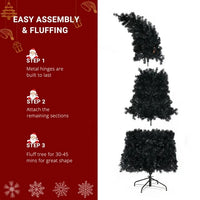 6FT Bendable Artificial Fir Christmas Tree, Halloween Christmas Tree with 400 LED Lights 10 Functions with Remote, 1050 Branches, Grinch Style Hinged Fraser Fir X-mas Tree, for Indoor (Purple/Orange)