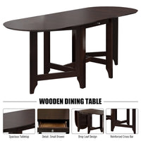 Farmhouse Folding Dining Table,Drop Leaf Dining Table for 4, Solid Wood Extendable Dining Room Table,Kitchen Table for Small Spaces,Kitchen,Dining Room,Gray