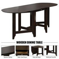 Farmhouse Folding Dining Table,Drop Leaf Dining Table for 4, Solid Wood Extendable Dining Room Table,Kitchen Table for Small Spaces,Kitchen,Dining Room,Gray