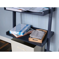 5 - Tier Ladder Shelf,Wood Open Storage Shelves,Freestanding Ladder Bookshelf for Home Office,Living Room,Bedroom,Navy Blue