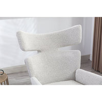 Rocking Accent Chair,Upholstered Glider Rocker Chair with Fabric Padded Seat and Solid Wood Base,High-Backrest Armchair Side Chair,Comfortable Nursery Chair for Living Room Bedroom Office,Oyster Grey