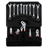 799PCS Aluminum Trolley Case Tool Set, Complete Tool Box Set with Rolling Wheels, Household Hand Tools Kit for Men, Silver