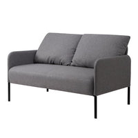Loveseat Sofa, Modern Design Linen Fabric Upholstered Sofa Couch with Metal Legs and Thicken Backrest Pad, Soft 2 Seater Sofa for Living Room, Bedroom, Reading Room and Office, Grey