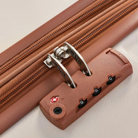 New Travel Luggage Sets of 3 with Spinner Wheels, 3-Piece Expandable ABS Hardshell Luggage, Durable Hardside Lightweight Suitcase with TSA Lock (20''24''28''), Beige & Brown