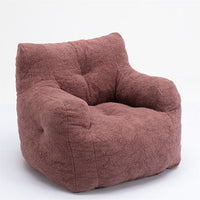 Bean Bag Chair for Adults and Kids, Bean Bag Chair with Arms, Comfy Accent Bean Bag Chair, Lazy Sofa Couch with Teddy Fabric for Living Room, Bed Room and Office, Bean Paste Red