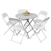 5 Pack Plastic Folding Chair, Portable Patio Chairs, Stackable Commercial Seat with Steel Frame, 260lbs Weight Capacity, Fold up Event Chairs, for Office Wedding Party Picnic Kitchen