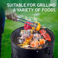 31" Steel Charcoal Smoker, Heavy Duty Round BBQ Grill, Adjustable Air Outlet, Detachable 2-Layers Outdoor Patio Barbecue Cooker with Othermometer, for Outdoor Cooking, Balcony Picnics, Party
