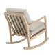 Linen Fabric Upholstered Comfy Rocking Chair Nursery Chair, Modern Accent Chair with Solid Wood Legs, for Porch, Garden Patio, Balcony, Living Room, Bedroom, Beige
