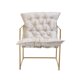 Accent Chair, Modern Velvet Upholstered Armchair with Open Metal Frame and Removable Cushions, Leisure Side Chair Vanity Chair for Living Room, Bedroom, Apartment, Beige
