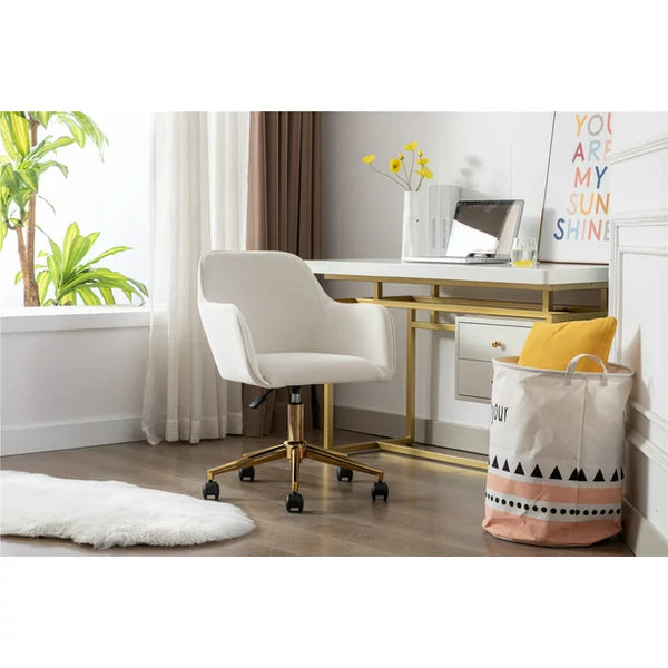 Ivory and gold office chair sale