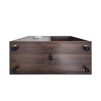 Drawer File Cabinet with Coded Lock, Bedside Table Mobile Lateral Filing Cabinet Printer Stand with Open Storage Shelves & 5 Universal Wheels, Wood Grain Two Layer Storage Cabinet for Office, Brown