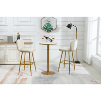 Bar Stools Set of 2, 30" Velvet Counter Height Bar Stools with Back and Footrest,Dining Chairs with Padded Seat Cushion & Gold Metal Legs,Accent Chairs for Kitchen Counter Bistro Pub