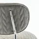 2Pcs Velvet Leaf Grain Dining Chairs, Modern Ergonomic Backrest Chairs with Silver Metal Legs, for Living Room, Kitchen, Dining Room, Set of 2, Gray