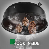 31" Steel Charcoal Smoker, Heavy Duty Round BBQ Grill, Adjustable Air Outlet, Detachable 2-Layers Outdoor Patio Barbecue Cooker with Othermometer, for Outdoor Cooking, Balcony Picnics, Party