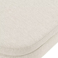 Ottoman Bench with Storage,Linen Fabric Upholstered Bench Bedroom Oval Storage Bench with Rubber Wood Legs for Living Room Bedroom Entryway,Beige