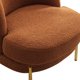 Modern Accent Chair Armchair, Sherpa Upholstered Barrel Chair with Golden Legs, 28.4"W Comfy Lounge Chair Single Sofa Armchair Club Chair for Living Room Bedroom Office Dorm Room, Camel