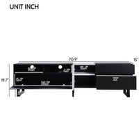 Modern TV Stand for TVs up to 80 Inch, Entertainment Center TV Console Table with Double Storage Space and Drop Down Door for Living Room, Bedroom,Home Theatre,Black