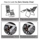 Set of 3 Outdoor Lounge Chair with Table, Zero Gravity Lounge Chairs with Cup Holder Table, Adjustable Folding Recliner Chairs, Camping Chairs with Removable Pillow for Lawn, Porch, Gray