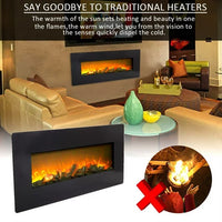 Electric Fireplace - 42 Inch Faux Fireplace with Flame Recessed Installation - Remote Control Operated, Safe for Daily Use Wide Wall Mount Heater