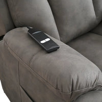 Large Power Lift Recliner Chair for Elderly, Upholstered Anti-skid PU Lift Chair, 60°-140° Adjustable Remote Control Recliner Sofa with Padded Seat Backrest & Side Pocket, Dark Gray PU