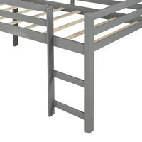 Triple Tree Wood Loft Bed Twin, Gray