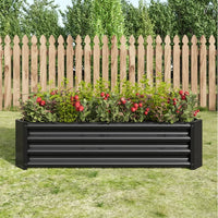 4×2×1ft Raised Garden Bed with Steel Cable, Elevated PP Planter Box Stand for Gardening, Backyard Patio Ground Raised Bed for Planting Vegetables Flower Herb and Succulents, Black