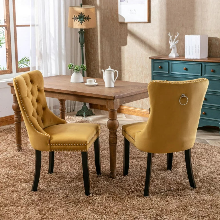 Velvet Dinning Chairs Set of 2 Upholstered Dining Room Kitchen