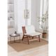 Accent Chairs for Living Room, Single Rattan Lounge Reading Chair with Solid Wood Frame, Mid Century Modern Wood Chairs, Rustic Side Chair with Cane Back for Bedroom Office, Pool Sun Chairs, Brown