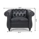 Chesterfield Sofa set,PU Leather Rolled Arm Chesterfield 3 Seater Sofa Single Sofa,Upholstered Sofa Couch with with Rolled Arms and Nailhead Trim Decoration for Living Room Bedroom Office,Black