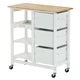 Kitchen Island Cart with Storage, Kitchen Cart for Home, Rolling Trolley Cart with 3 Drawers and 3 Storage Shelves, Dining Cart for Dining Room, Bar, Kitchen,White