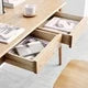 Modern Solid Wood Table with a Storage Drawer, Oak Grain Finish Writing Desk, Slim Computer Desk for Home, Office, Reading Room and Living Room