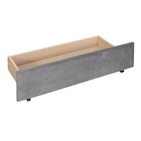 Twin Size Upholstered Daybed with 2 Storage Drawers, Sofa Bed Frame with Wood Slat Support and Comfortable Curved Armrests, No Box Spring Needed, Gray