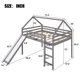 Full Size Loft Bed with Slide,Roof and Ladder, Wooden House Bed Frame for Kids Teens Girls Boys, Playhouse Bed, No Box Spring Needed, Gray
