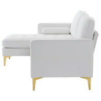 Convertible Modular Sectional Sofa,L-Shaperd Sofa Couch with Ottomans, Upholstered Corner Couch Three Seats Sofa with Storage for Living Room, Office,Spacious Space,White