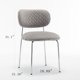 2Pcs Velvet Leaf Grain Dining Chairs, Modern Ergonomic Backrest Chairs with Silver Metal Legs, for Living Room, Kitchen, Dining Room, Set of 2, Gray