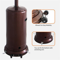 Patio Heater,46000BTU Outdoor Patio Heater with Table Design, Stainless Steel Burner, Triple Protection System, Outdoor Heater for Commercial and Residential, Upgrade, Bronze