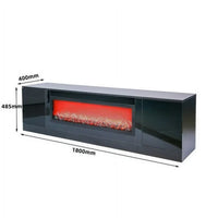 70.87" Fireplace TV Stand with 38" Electric Fireplace, Entertainment Center with can light up Glass Shelves, TV Console for TVs up to 75", TV Table for Living Room,Bedroom,Office, Black