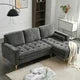 Sectional Sofas Couches for Living Room, 85” Modern Chenille L Shaped Couches with Chaise for Small Spaces, Sofa with Solid Wood Frame, Easy to Install (Drak Gray)