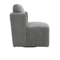 Boucle Swivel Accent Chair, 360° Swivel Square Barrel Chair with Metal Base, Comfy Armless Couch Chair for Living Room, Bedroom, Lounge, Weight Capacity 300Lbs, Grey