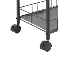 6 Tier Rolling Cart, Mobile Storage Shelving Unit with Wheels, Movable Storage Shelf, Narrow Metal Wire Storage Rack with Baskets for Kitchen Bathroom Office Laundry, Antique brown