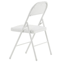 6pcs Folding Chairs with Padded Seats, Fold up Event Chair, Portable Stackable Commercial Chairs with Iron Frame, 330lbs Weight Capacity, for Convention & Exhibition, White