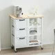 Kitchen Island Cart with Storage, Kitchen Cart for Home, Rolling Trolley Cart with 3 Drawers and 3 Storage Shelves, Dining Cart for Dining Room, Bar, Kitchen,White
