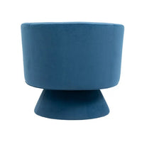 360 Degree Swivel Accent Barrel Chair, Round Velvet Armchair with Wide Upholstered and Cylindrical Pedestal, Modern Barrel Chair Reading Sofa Chair for Living Room Bedroom Office, Blue