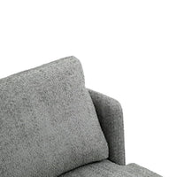 Boucle Swivel Accent Chair, 360° Swivel Square Barrel Chair with Metal Base, Comfy Armless Couch Chair for Living Room, Bedroom, Lounge, Weight Capacity 300Lbs, Grey