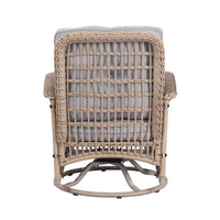 Single Outdoor Rattan Rocker Chair, 360 Degree Patio Swivel Glider Chair with Removable Cushion Cover, Outdoor Rocking Swivel Chair for Outside Deck Porch Garden, Slide Back and Forth